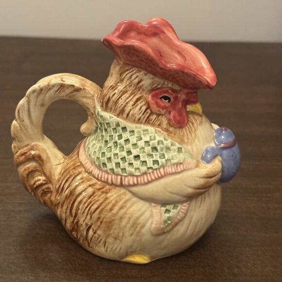 VTG Fitz and Floyd "Bacon and Eggs" Pig Hen Creamer & Sugar 1987 Cottage Core - Picture 3 of 16